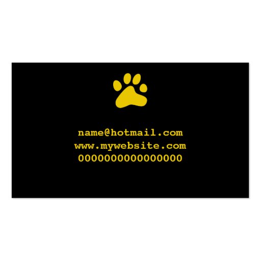 Mustard Dog Paw Business Card Template (back side)