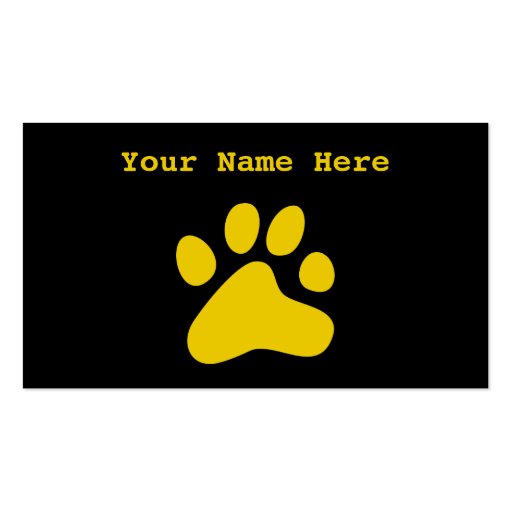 Mustard Dog Paw Business Card Template