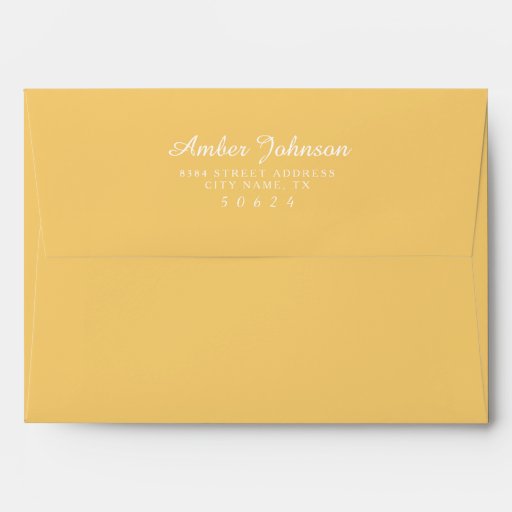 Mustard Yellow 5 x 7 PreAddressed Envelopes Zazzle