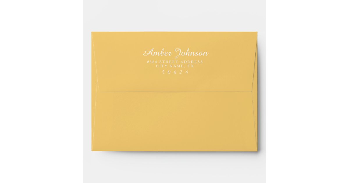 Mustard Yellow 5 x 7 PreAddressed Envelopes Zazzle