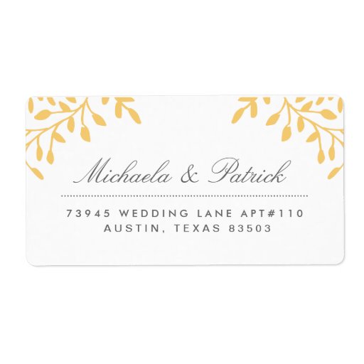 Mustard Yellow and Charcoal Gray Address Labels Zazzle