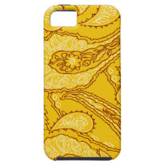Mustard Yellow Paisley Print Summer Fun Girly iPhone 5 Cases