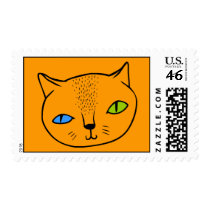 Mutant Cat Doodle Art Postage stamps
