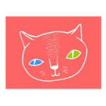 Mutant Cat Doodle Art Postcard
