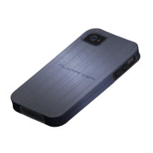 Muted Blue Metallic Look Pattern-Monogram Case For The iPhone 4