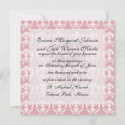 muted carnation pink and cream white damask