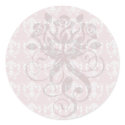 muted carnation pink and cream white damask