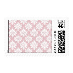 muted pink and white cream damask pattern stamp