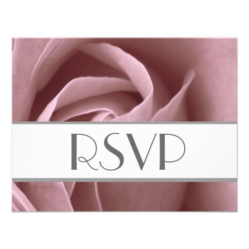 Muted Pink Rose RSVP Wedding Response Card Personalized Announcement