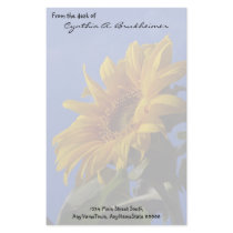 Muted Yellow Sunflower Personalized Stationery by StationeryStore Muted Yellow Sunflower Personalized Stationery