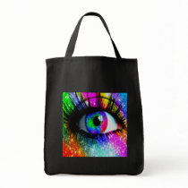 Muti coloured eye canvas bags
