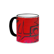 Mutilación roja tazas de café
