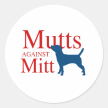 Mutts against Mitt Round Stickers