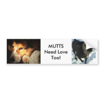 MUTTS Need LoveToo! bumper stickers by DrJLove MUTTS Need LoveToo! bumper stickers