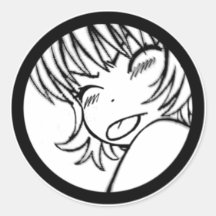 muuhh - cute anime - kawaii >_< round stickers