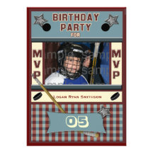 MVP Hockey Birthday Party Invitation