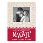 MWAH! Valetine's Day Photo Card (Dark Red / Beige) Personalized Announcement