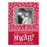 MWAH! Valetine's Day Photo Card (Dark Red) Personalized Announcement