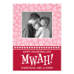 MWAH! Valetine's Day Photo Card (Dark Red / Pink) Invite