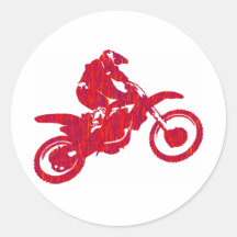 MX RED STYLED ROUND STICKERS