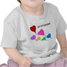 My 1st Birthday Heart Balloons Infant T-Shirt