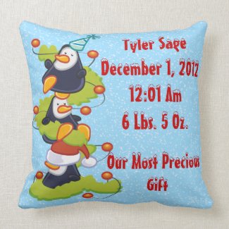 My 1st Christmas - Penguins Keepsake Pillow