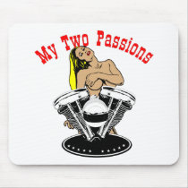 My 2 Passions Harley Girls mousepads by WhiteTiger_LLC My 2 Passions Harley Girls mousepads