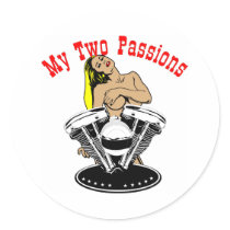 My 2 Passions Harley Girls stickers by WhiteTiger_LLC My 2 Passions Harley Girls stickers