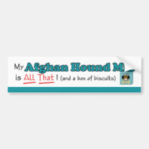My Afghan Hound Mix is All That! Bumper Sticker