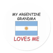 My Argentine Grandma Loves Me Round Stickers