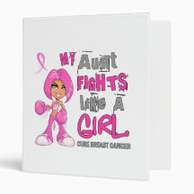 My Aunt Fights Like a Girl 42.9 Breast Cancer 3 Ring Binders