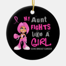 My Aunt Fights Like a Girl 42.9 Breast Cancer Ornament