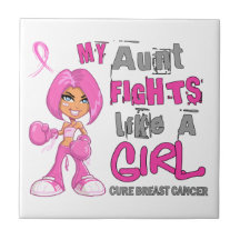 My Aunt Fights Like a Girl 42.9 Breast Cancer Ceramic Tiles