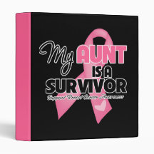 My Aunt is a Survivor - Breast Cancer Vinyl Binders