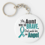 My Aunt Is An Angel 1 Ovarian Cancer Keychain