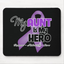 My Aunt is My Hero - Purple Ribbon Mouse Pad