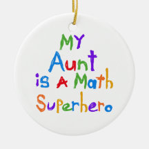 My Aunt Math Superhero T-shirts and Gifts Christmas Tree Ornaments
