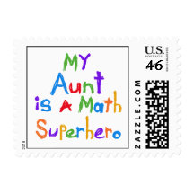 My Aunt Math Superhero T-shirts and Gifts Stamp