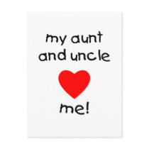My Aunt & Uncle love me Post Cards