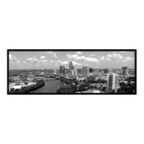 My Austin Skyline in BW with border posters