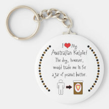 My Australian Kelpie Loves Peanut Butter Keychain