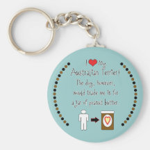 My Australian Terrier Loves Peanut Butter Key Chains