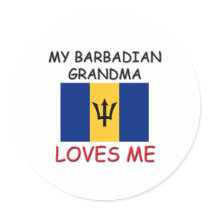 My Barbadian Grandma Loves Me Round Stickers