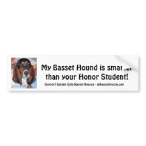 My Basset Hound is smarter than ..... bumper stickers by ggbassetrescue My Basset Hound is smarter than ..... bumper stickers
