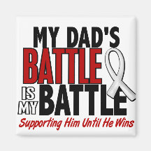 My Battle Too 1 Dad BONE / LUNG CANCER Magnet