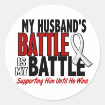 My Battle Too 1 Husband BONE / LUNG CANCER Round Stickers