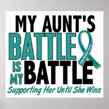 My Battle Too Aunt Ovarian Cancer Posters
