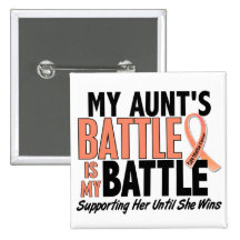 My Battle Too Aunt Uterine Cancer Pinback Button