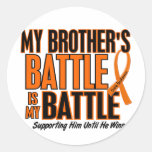 My Battle Too Brother Leukemia Round Sticker