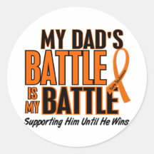 My Battle Too Dad Leukemia Sticker